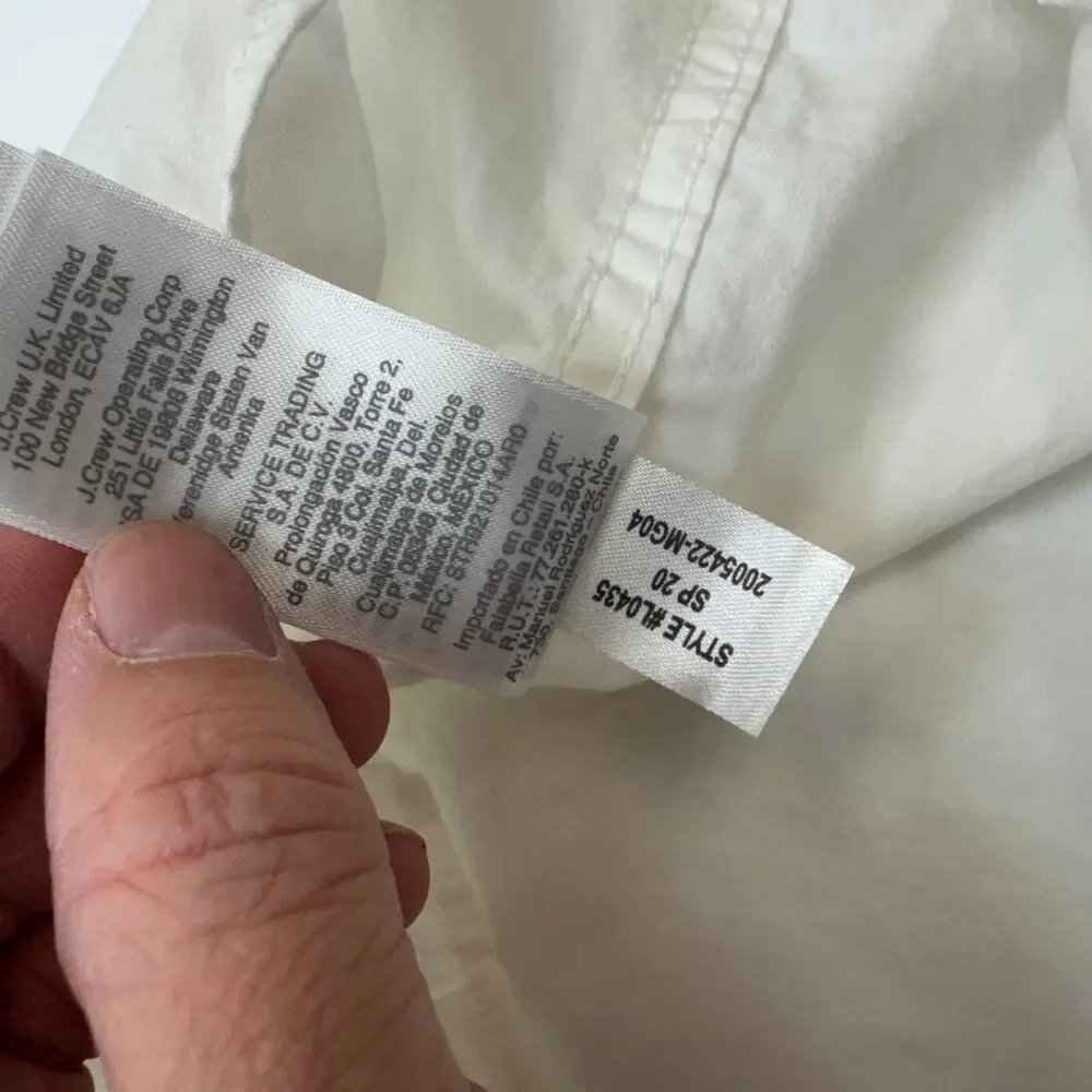 Mens J Crew Flex Washed Slim Untucked White Oxford Button Up Shirt XL